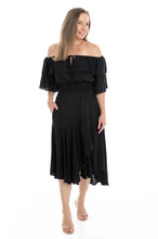 Load image into Gallery viewer, D095 Let's Dance Ruffle Dress Black