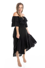 Load image into Gallery viewer, D095 Let's Dance Ruffle Dress Black
