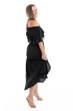 Load image into Gallery viewer, D095 Let's Dance Ruffle Dress Black