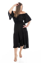 Load image into Gallery viewer, D095 Let's Dance Ruffle Dress Black