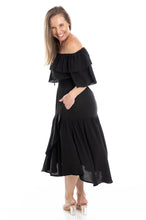 Load image into Gallery viewer, D095 Let's Dance Ruffle Dress Black