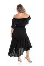 Load image into Gallery viewer, D095 Let's Dance Ruffle Dress Black