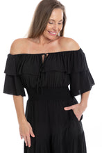 Load image into Gallery viewer, D095 Let's Dance Ruffle Dress Black